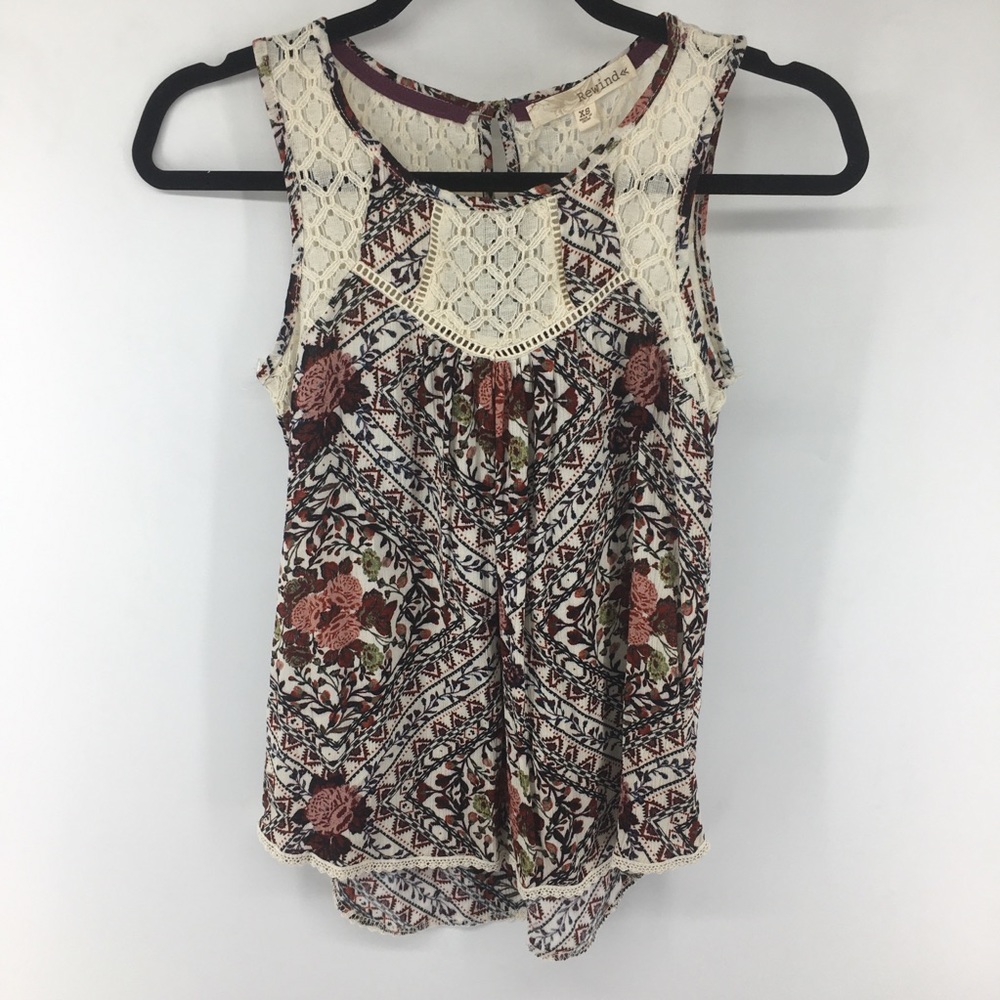 Rewind Rayon & Lace Tank Top NWT